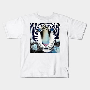 Lucky Tiger Blue Eyes Kids T-Shirt